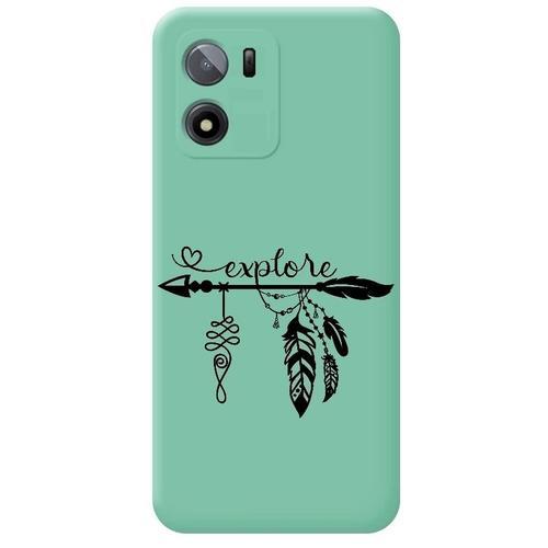 Coque Turquoise Vivo Y01 Explore Plume Et Boho on Productcaster.