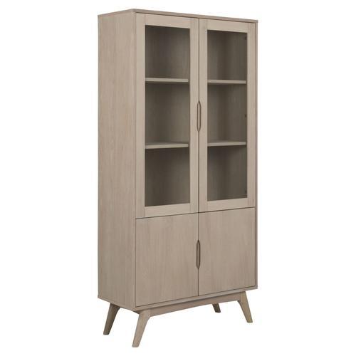 Vitrine En Mdf Et Verre 4 Portes Et 4 Étagères - Beige on Productcaster.