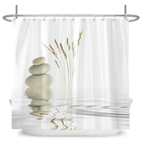 Rideau de douche imprimé galets,tissu lavable avec crochet,décorati... on Productcaster.