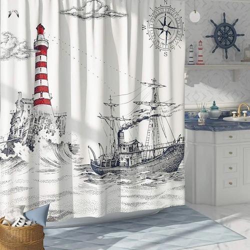 Seas550Wall Decor Portland Head Lighthouse Rideau de douche,Oeuvre ... on Productcaster.