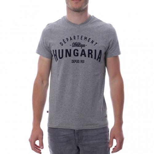 Tee Shirt Gris Homme Hungaria Legend V Neck on Productcaster.