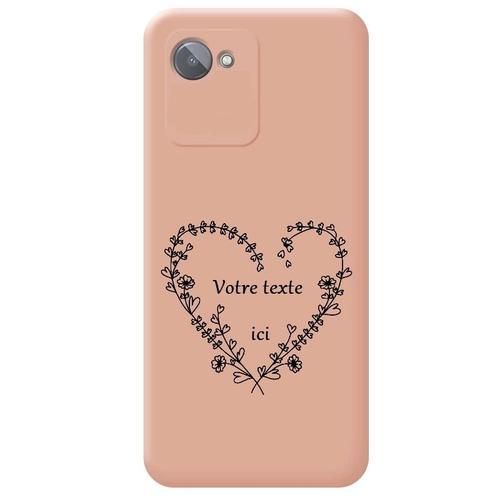 Coque Rose Realme C30 Coeur Fleur on Productcaster.