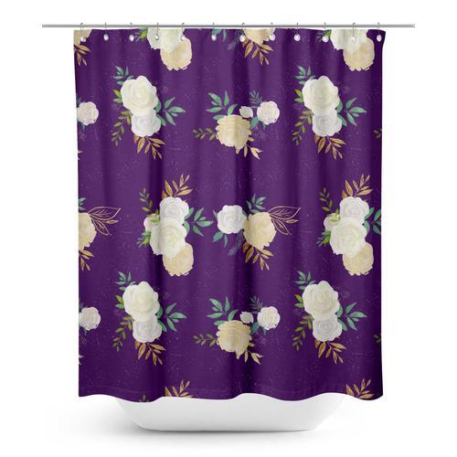 S4sassy Violet Et Laisse La Foi Rose Floral Rideaux De Douche Impri... on Productcaster.