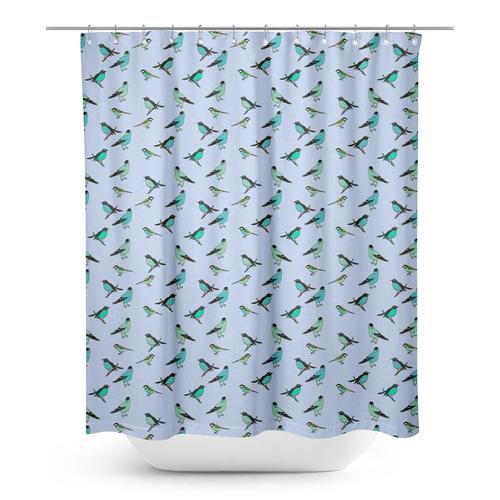 S4sassy Bleu Artistique Oiseau Rideaux De Douche Imperméable Décor ... on Productcaster.