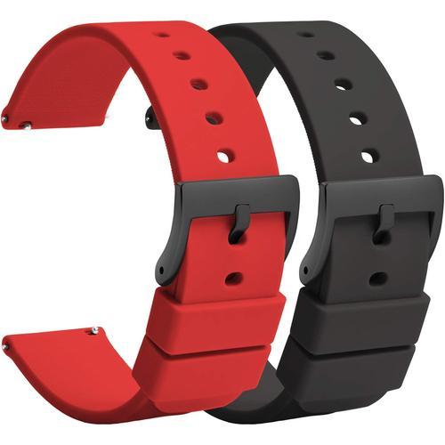 (2 Pièces) Montre Bracelets Silicone 20mm,Bracelet De Montre À Déga... on Productcaster.