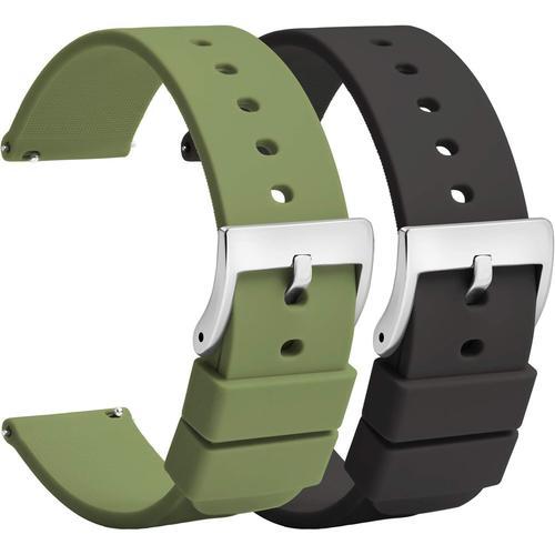 (2 Pièces) Montre Bracelets Silicone 18mm,Bracelet De Montre À Déga... on Productcaster.