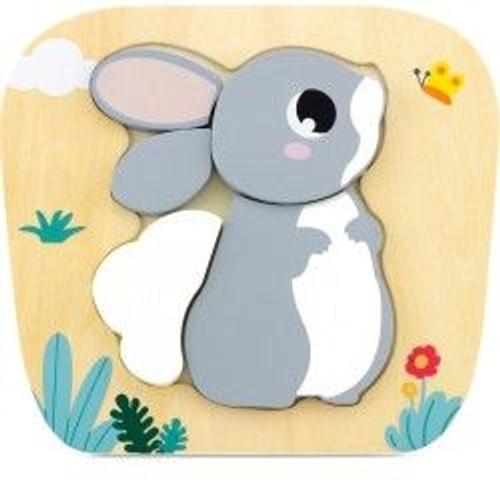 Puzzle Lapin 5 Pièces À Encastrer En Bois on Productcaster.