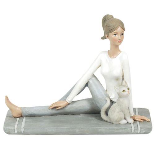 Statuette méditation Yoga chat on Productcaster.