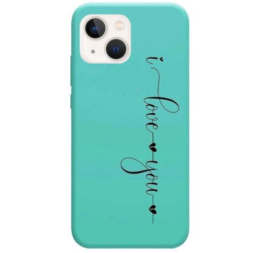 Coque Turquoise Iphone 14 I Love You Je T'aime on Productcaster.