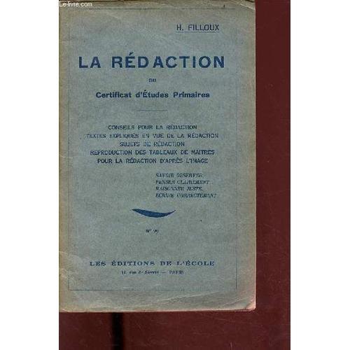 La Rédaction Au Certificat D Études Primaires - Conseils Pour La Ré... on Productcaster.