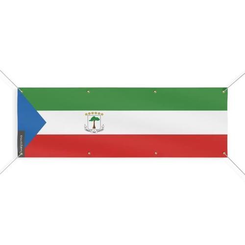 Bannière Drapeau de la Guinée équatoriale 8 Oeillets 180x540 cm on Productcaster.