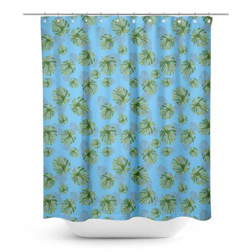 S4sassy Bleu Monstera Feuilles Rideaux De Douche Imperméable Décor ... on Productcaster.