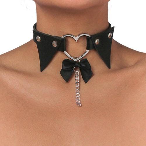 Collier Ras Du Cou En Cuir Ajustable, 50lf, Style Gothique, Punk on Productcaster.