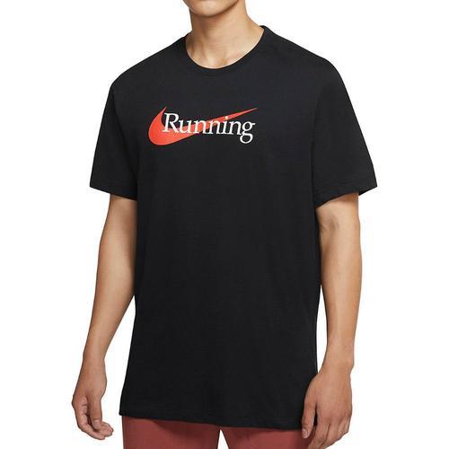 T-Shirt Noir Homme Nike Run on Productcaster.