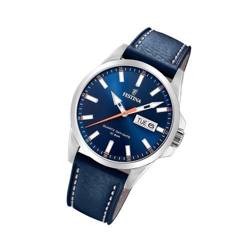 Festina Montre Homme F20358/3 Montre-Bracelet De Sport En Cuir Bleu... on Productcaster.