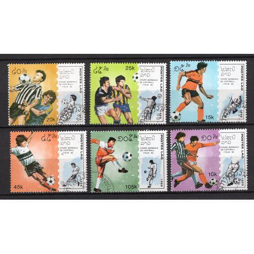 Laos 1989 Coupe Du Monde De Football En Italie Serie Complete Oblit... on Productcaster.