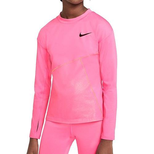 T-Shirt Rose Fille Nike Pro Warm on Productcaster.