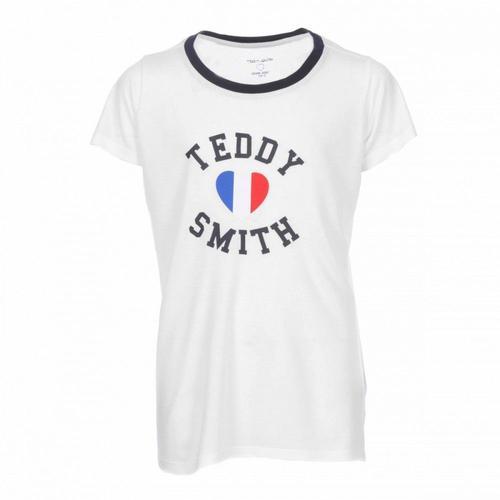 T-Shirt Blanc Fille Teddy Smith Twelvo on Productcaster.