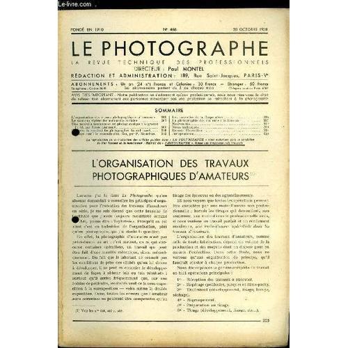 Le Photographe N° 468 - L Organisation Des Travaux Photographiques ... on Productcaster.