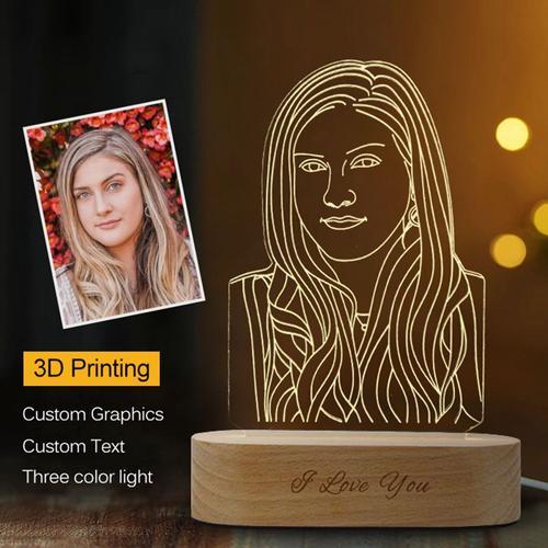 Lampe Led 3d Personnalisable Sur La Base D'une Photo Ou D'un Messag... on Productcaster.