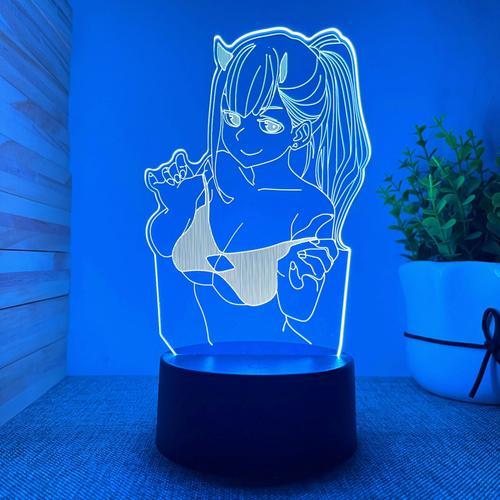 Lampe Led 3d Colorée Avec Télécommande Tactile Usb, Veilleuse, Anim... on Productcaster.