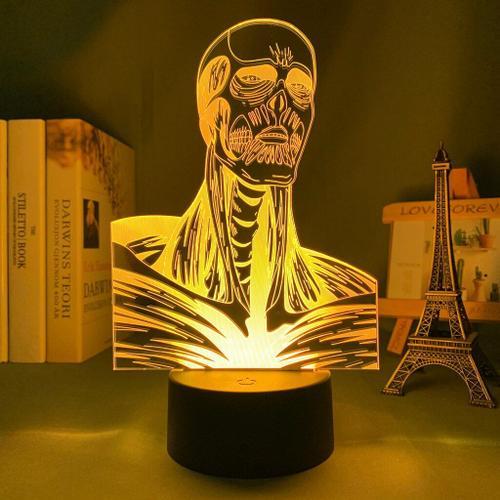 Lampe Led 3D, thème dessin animé, attaque sur les titans, colosus, ... on Productcaster.