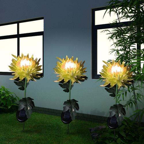 Lampe Led Solaire En Forme De Chrysanthème, 2 Pièces, Luminaire Déc... on Productcaster.