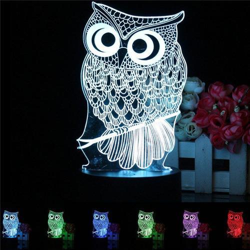 Lampe Led 3d À L'effigie D'un Hibou, Luminaire Décoratif D'intérieu... on Productcaster.