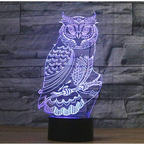 Veilleuses Led 3d En Forme De Hibou Spirituel, Avec 7 Couleurs De L... on Productcaster.