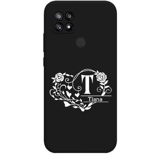 Coque Noir Redmi 10c Avec Votre Prenom Police 16 Coeur Et Fleur on Productcaster.