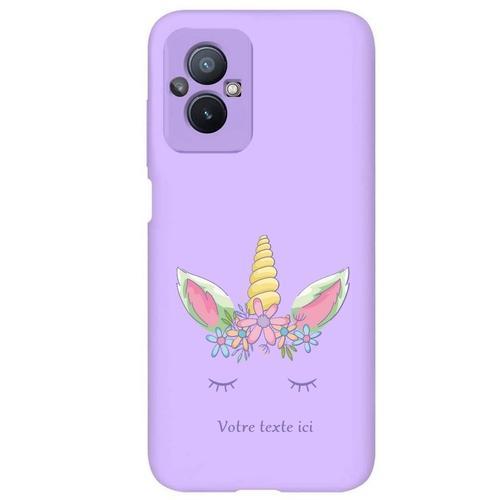 Coque Violet Oppo Reno 8 Lite Licorne Floral Personnalisee on Productcaster.