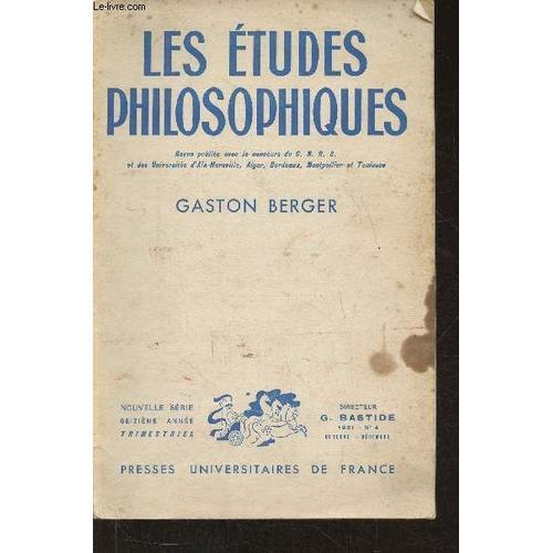 Les Études Philosophiques N°4- Octobre/Décembre 1961- Gaston Berger... on Productcaster.