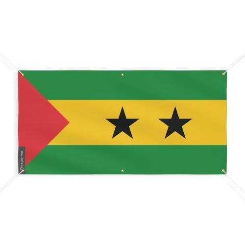 Bannière Drapeau de Sao Tomé-et-Principe 6 Oeillets 160x320cm en po... on Productcaster.