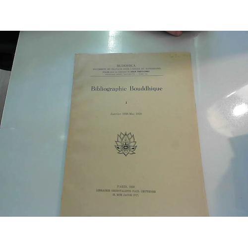 Bibliographie Bouddhique I Janvier 1928-Mai 1929 on Productcaster.