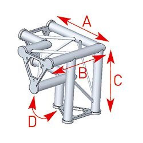 57ASD32 / Angle vertical 3 départs pied gauche 90° lg 0m40 x 0m40 x... on Productcaster.