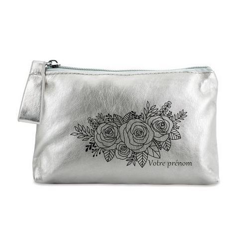 Porte monnaie argent pochette bouquet line art on Productcaster.