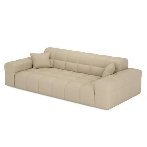 Sofa 2 Places Bloom En Cuir Pu Beige - Orientation Centre on Productcaster.