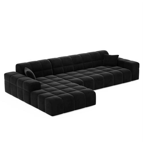 Sofa Bloom L En Velours Noir - Orientation Gauche on Productcaster.