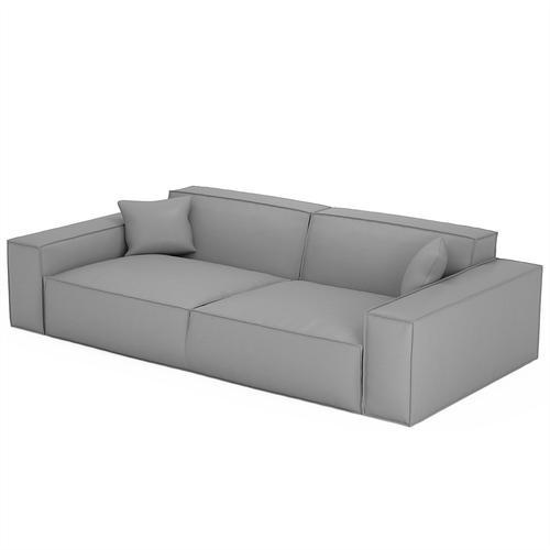 Sofa 3 Places Beluga En Cuir Pu Gris Clair - Orientation Centre on Productcaster.