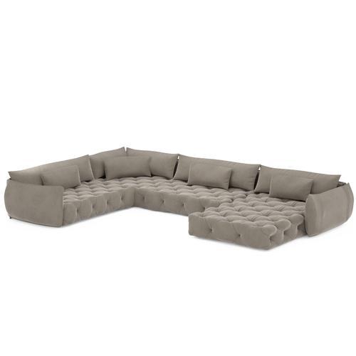 Sofa Medina U En Velours Sable - Orientation Droite on Productcaster.