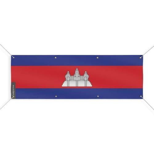 Bannière Drapeau Du Cambodge 8 Oeillets 70x210 Cm on Productcaster.