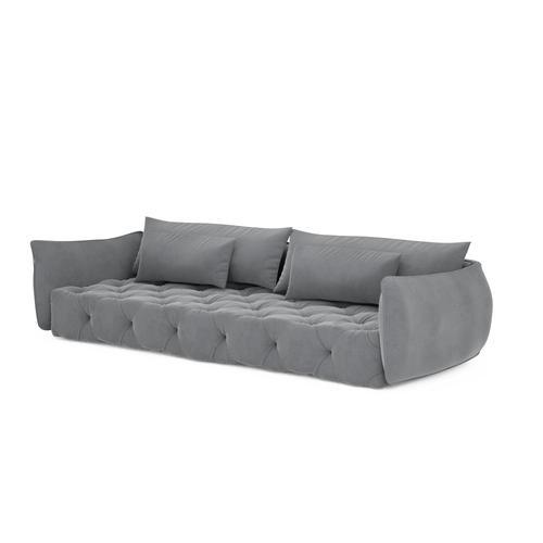 Sofa 4 Places Medina En Velours Gris Clair - Orientation Centre on Productcaster.