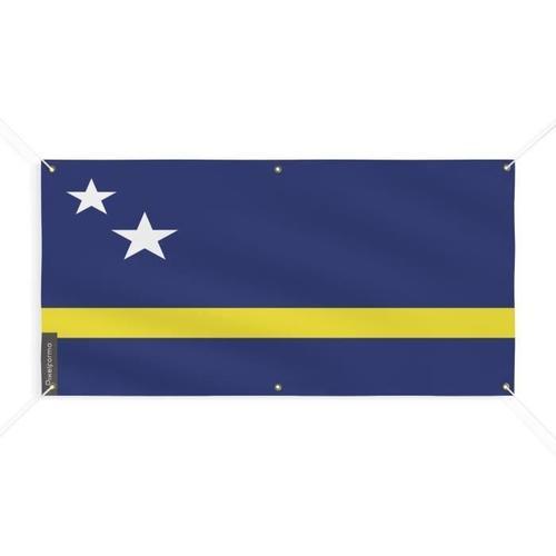 Bannière Drapeau De Curaçao 6 Oeillets 180x360cm En Polyester on Productcaster.