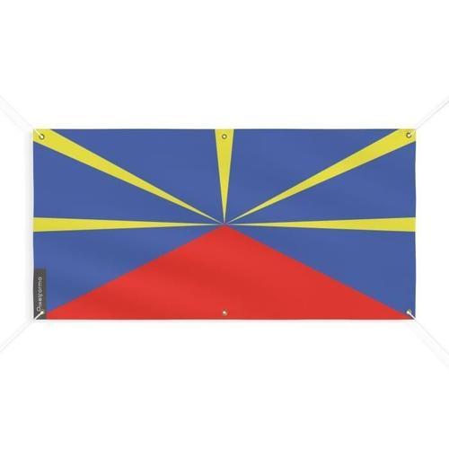 Bannière Drapeau de La Réunion 6 Oeillets 130x260cm en polyester on Productcaster.