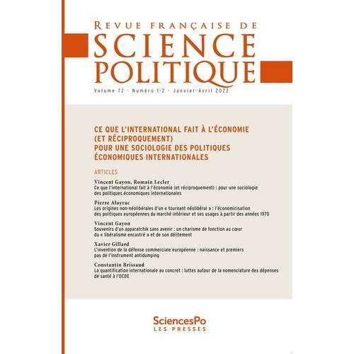 Revue Francaise De Science Po T72-1 - Ce Que L'international Fait À... on Productcaster.