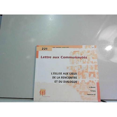 Lettre Aux Communautés N°221 Août-Sept-Oct 2003 on Productcaster.