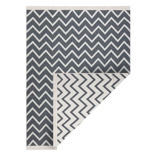 140x190 Cm Tapis Twin 23002 Zigzag, Coton, Double Face Franges Écol... on Productcaster.