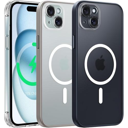 Coque Magnétique Pour Iphone 15 Avec Protection Caméra, Compatible ... on Productcaster.