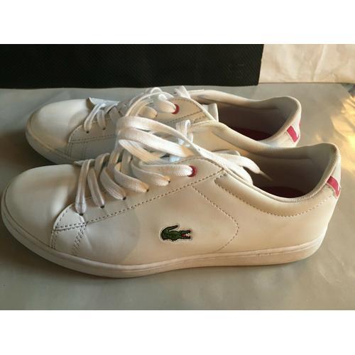 Authentiques Baskets Lacoste Femme Blanc / Rose - Pointure 39 on Productcaster.