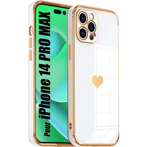 Coque Pour Iphone 14 Pro Max Avec C Ur Anti-Rayure Souple Tpu Blanc on Productcaster.